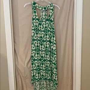 cream and green patterned sun dress